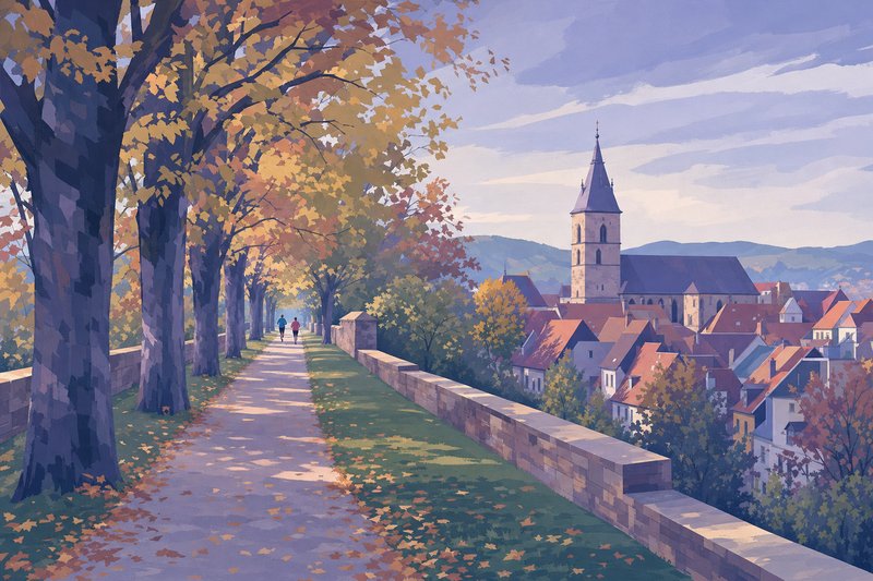 Baumallee auf dem Göttinger Wall im Herbst